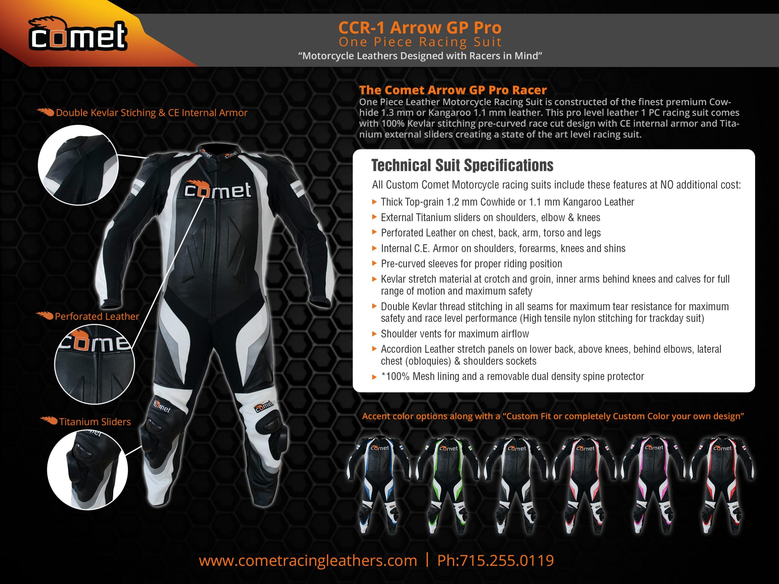 Arrow Motorcycle Suit, 2 pieces, Many Sizes - Motorcycle Clothing